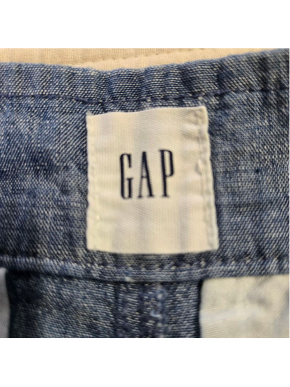 Women's GAP Blue High Waist Shorts 100% Cotton Chambray 5 inch Shorts Size 8 - Picture 4 of 13